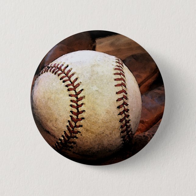 Baseball Artwork 2 Inch Round Button (Front)