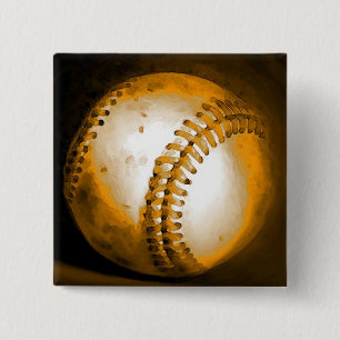 Baseball Artwork 2 Inch Square Button