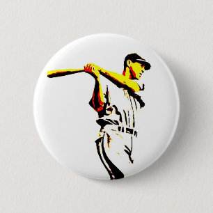 Baseball Artwork - Baseball Player 2 Inch Round Button