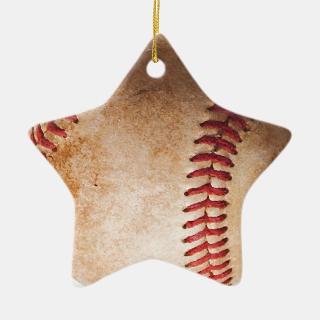 Baseball Artwork Ceramic Ornament (Front)