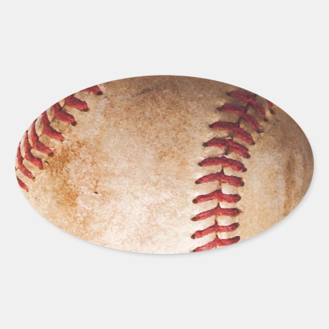 Baseball Artwork Oval Sticker (Front)
