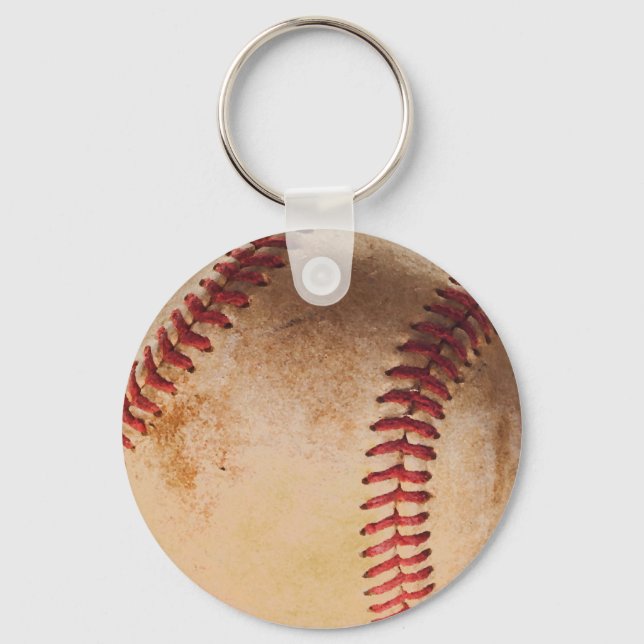 Baseball Artwork Vintage Keychain (Front)