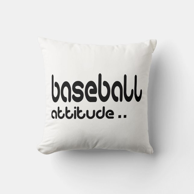Baseball Attitude Throw Pillow (Front)