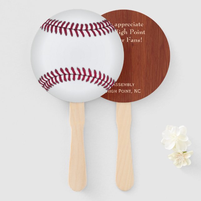 BaseBall Auction Paddle Hand Fan (Front and Back)