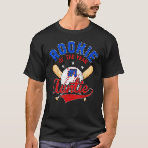 Baseball Auntie Rookie Of The Year 1st B day Theme T-Shirt