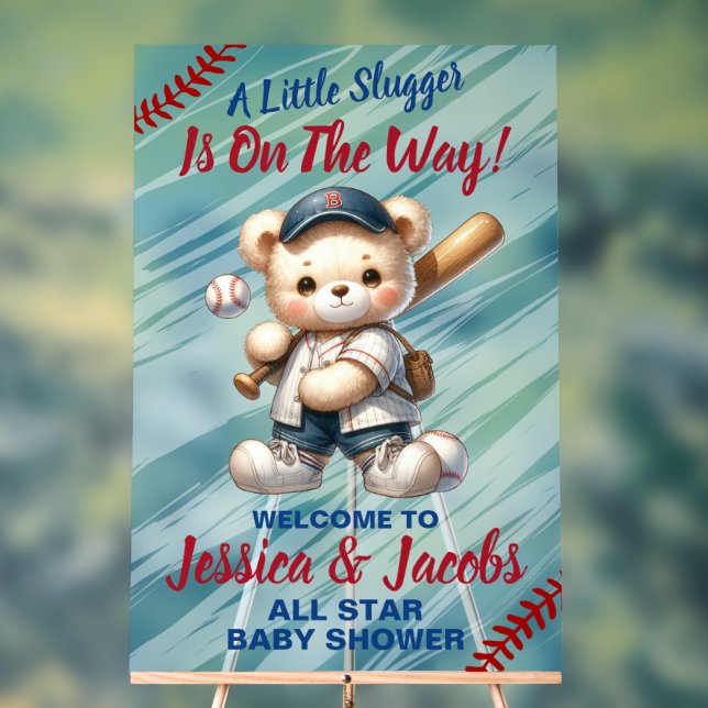 Baseball Baby Shower Acrylic Sign (Neutral)