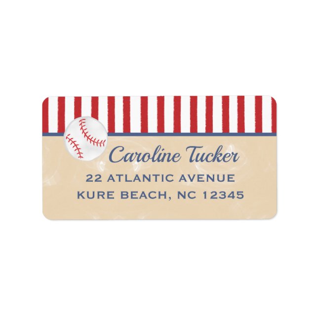 Baseball Baby Shower Address Label (Front)