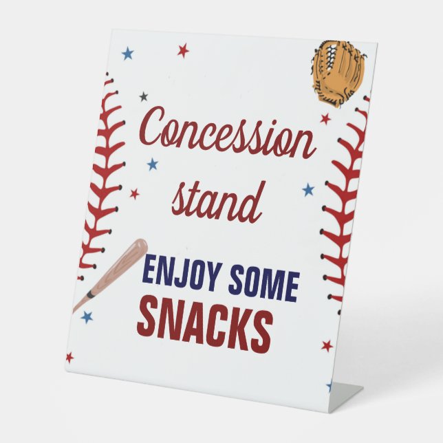 Baseball Baby Shower Concession Stand Sign Sports  (Front)