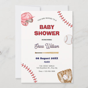 Baseball baby shower invitation