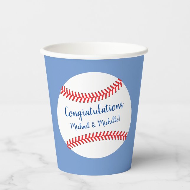 Baseball Baby Shower Little Slugger Paper Cups (Front)