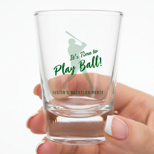 Baseball Bachelor Party It's Time to Play Ball Shot Glass