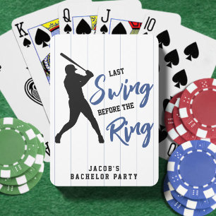 Baseball Bachelor Party Last Swing Before the Ring Playing Cards