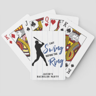 Baseball Bachelor Party Last Swing Before the Ring Playing Cards