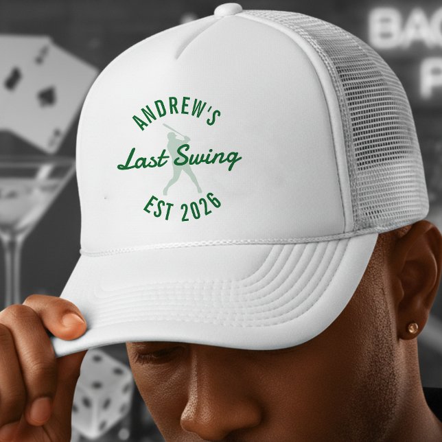 Baseball Bachelor Party Last Swing Before the Ring Trucker Hat (Creator Uploaded)