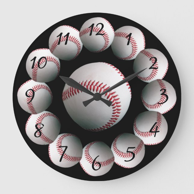 Baseball background watch large clock (Front)