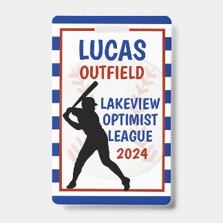 Baseball Bag Tag Badge