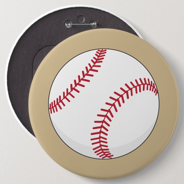 Baseball Ball 6 Inch Round Button (Front & Back)