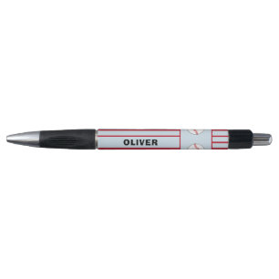 Baseball Ball Blue Red Sports Name Pen