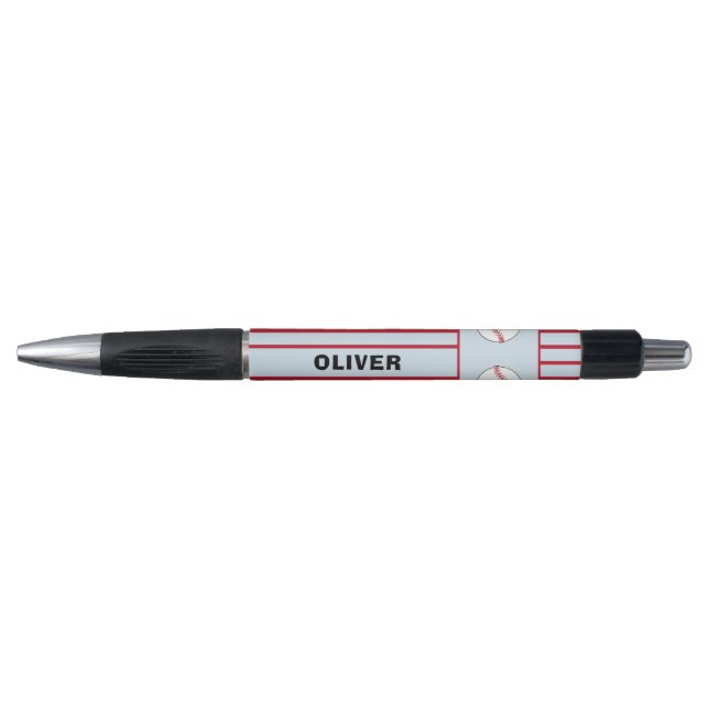 Baseball Ball Blue Red Sports Name Pen (Front)