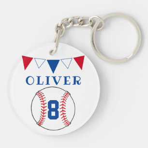 Baseball Ball Bunting Flags Kids Birthday  Keychain