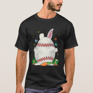 Baseball Ball Egg Bunny Ears Happy Easter Day Men  T-Shirt