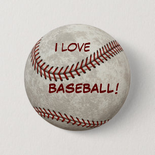 Baseball Ball Game "I Love BASEBALL!" Sports 2 Inch Round Button