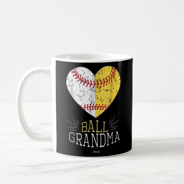 Baseball Ball Grandma Softball Mothers Day Coffee Mug (Left)
