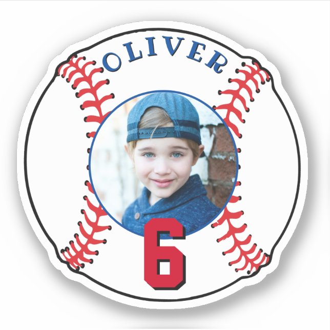 Baseball Ball Kids Birthday Photo (Front)