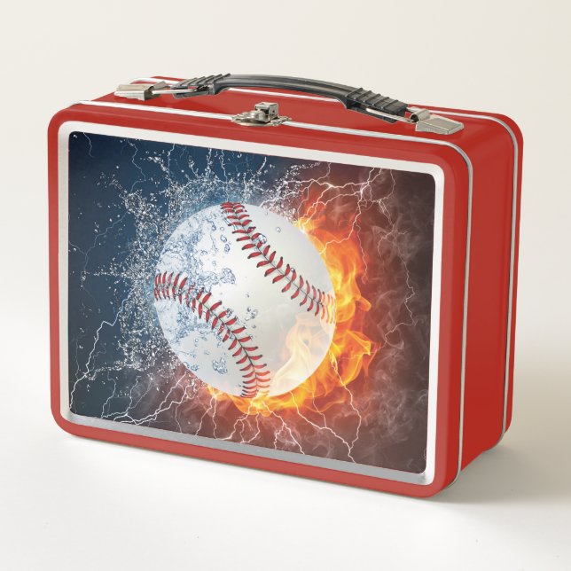 Baseball ball metal lunch box (Front)