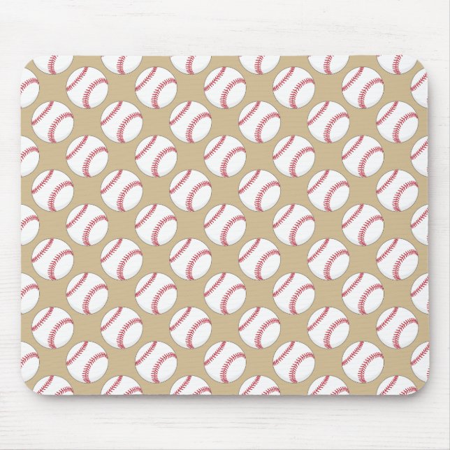 Baseball Ball Pattern Mouse Pad (Front)