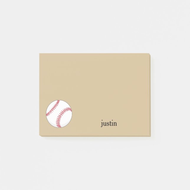 Baseball Ball Personalize Post-it Notes (Front)