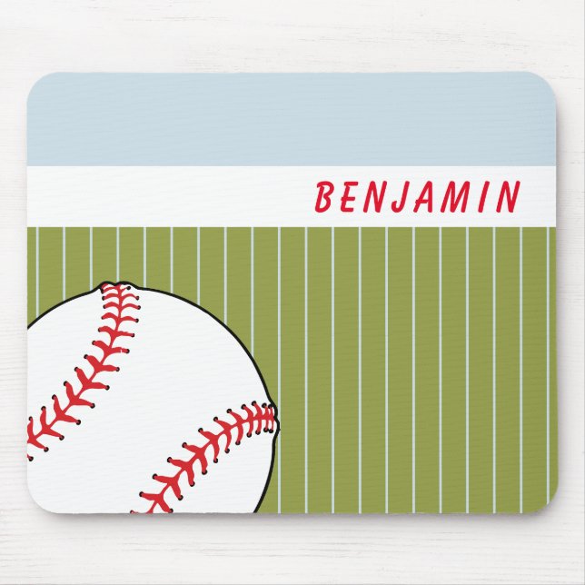 Baseball Ball Personalized Mouse Pad (Front)