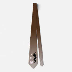Baseball Ball Player Black Silhouette Tie