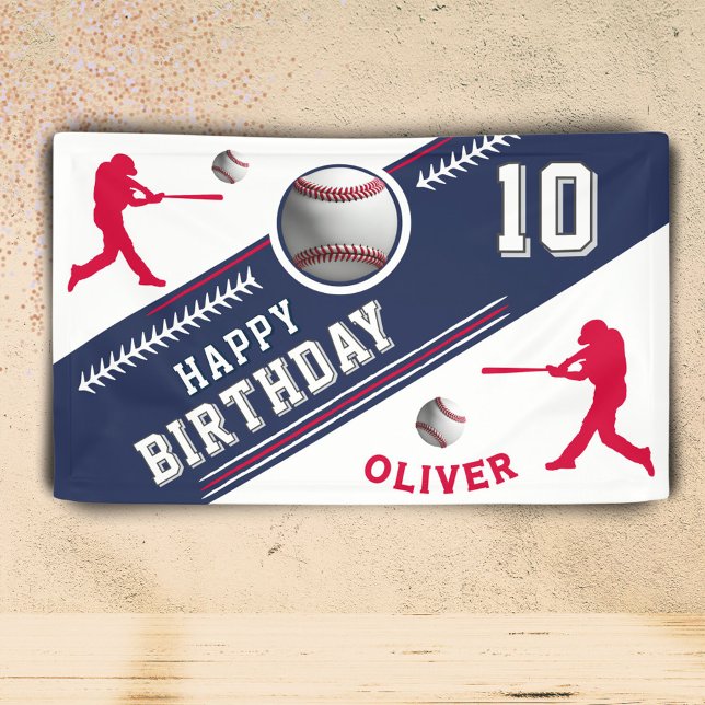 Baseball Ball Player Themed Birthday Party Banner (Creator Uploaded)