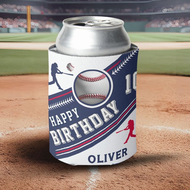 Baseball Ball Player Themed Birthday Party Can Cooler (Creator Uploaded)