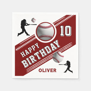 Baseball Ball Player Themed Birthday Party Napkin