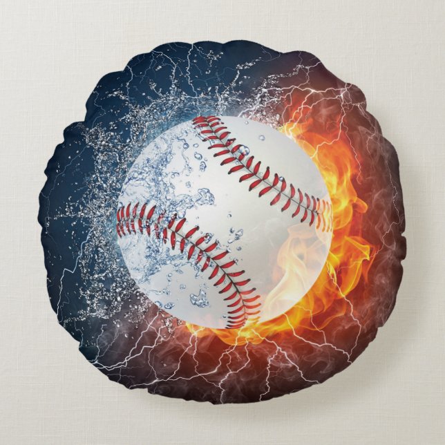Baseball ball round pillow (Front)