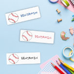 Baseball Ball Sports Name<br><div class="desc">Modern Sports Baseball Kids' Labels with Name. Cute sports kids labels with a name - a great way to personalize children`s notebooks, toys, shoes, backpacks, clothes and everything else that leave the house. This simple and cute design features a baseball and a custom name. Great for toddlers, pre-school, school children...</div>
