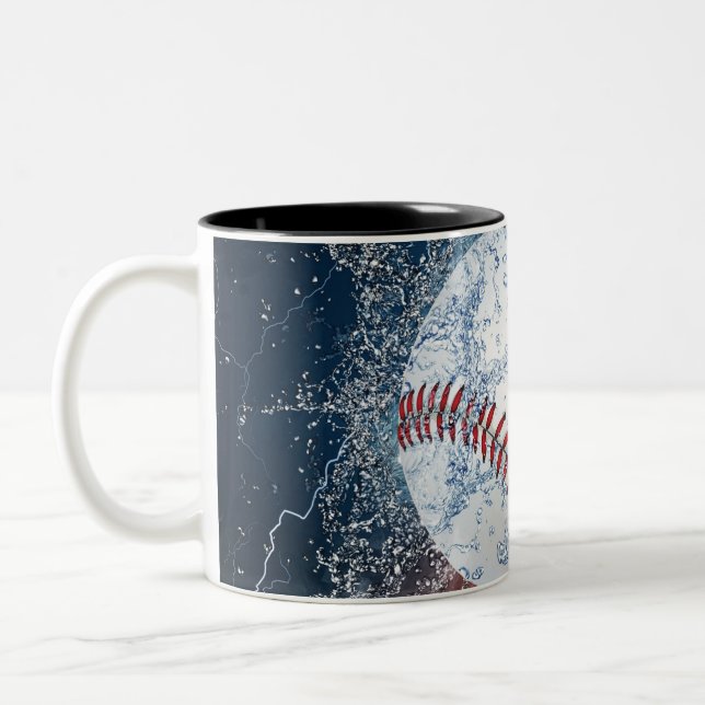Baseball ball Two-Tone coffee mug (Left)
