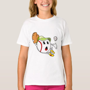 Baseball ball with Baseball glove & Cap T-Shirt