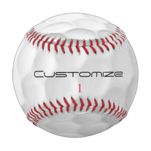 Baseball Balle de golf blanche texturée avec nom et numéro