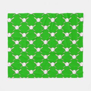 Baseball - Balls & Bats Seamless Pattern Fleece Blanket