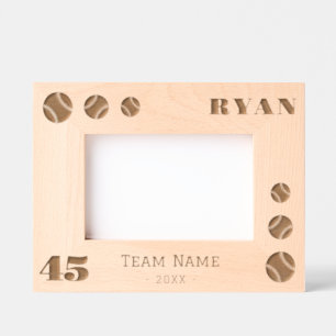 Baseball Balls Player Number Team Name Etched Frames