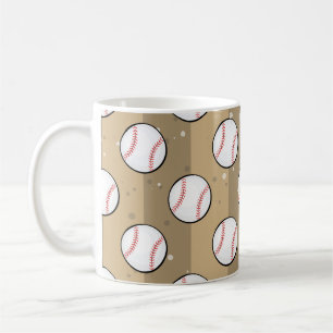 Baseball Balls - Seamless Pattern on Brown Field B Coffee Mug