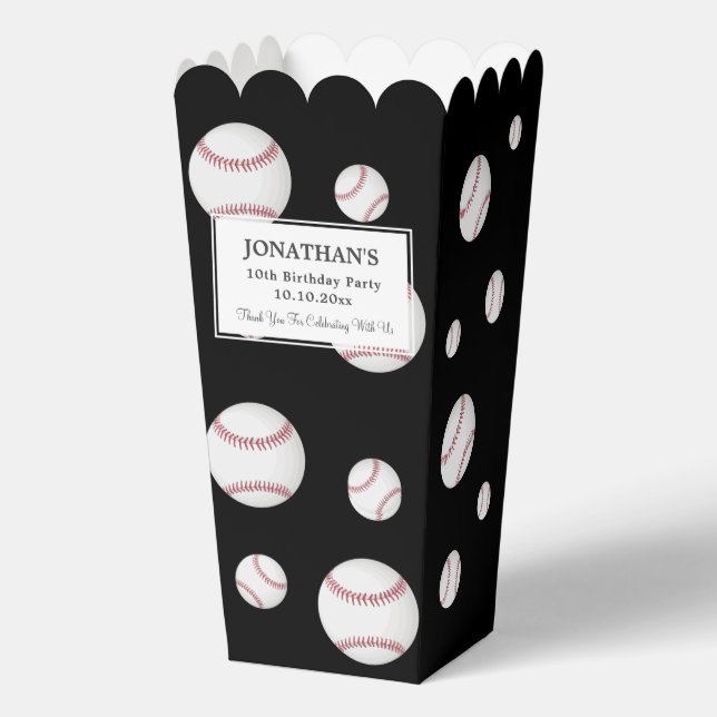 Baseball Balls Sport Theme Birthday Party Favor Box (Front)