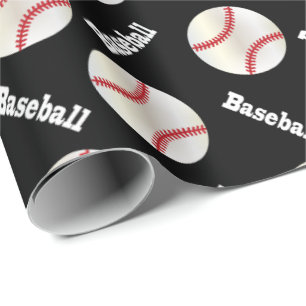 Baseball Balls with Black Background Wrapping Paper