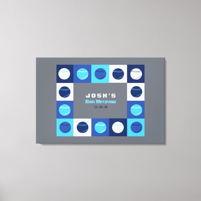 BASEBALL Bar Bat Mitzvah Sign In Board (Front)