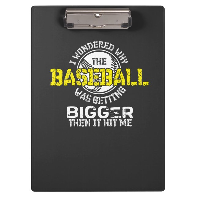 Baseball - Baseball Getting Bigger Clipboard (Front)