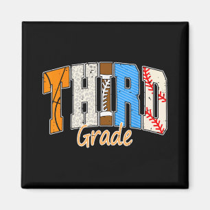 Baseball Basketball Football Back To School Third Magnet
