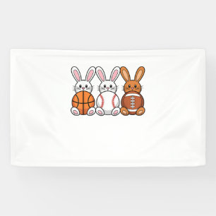 Baseball Basketball Football Sports Tee Easter Bun Banner
